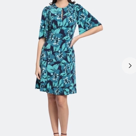 NWT Maggy London Censa blue Floral Dress - Picture 2 of 11